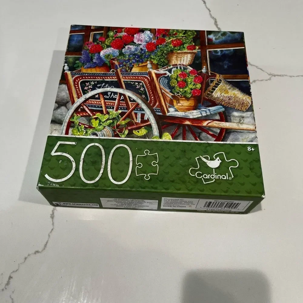 Cardinal 500 Piece Puzzle with Floral Bicycle Design
